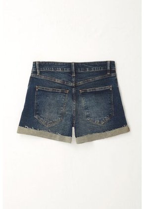 Tennis Bermuda Azul Con Arrugas 3D Para Mujer