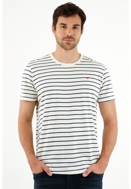 Camiseta De Rayas Estampadas Para Hombre
