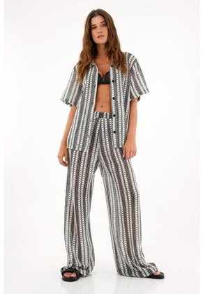 Camisa Negra Tipo Bowling Para Mujer