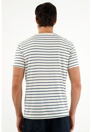 Camiseta De Rayas Estampadas Para Hombre