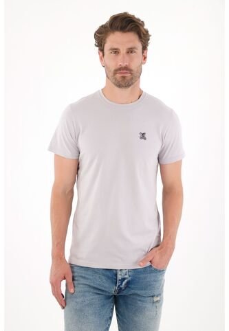 Tennis Camiseta Con Cuello Redondo En Rib Gris Para Hombre Tennis