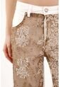 Tennis Pantalón Horseshoe Con Tela Bordada Sobrepuesta Crudo Para Mujer de Tennis