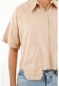 Camisa Café Con Ruedo Al Corte Para Mujer de Tennis