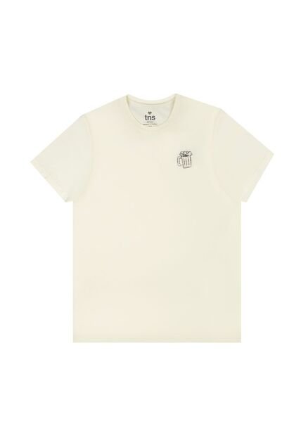 Tennis Camiseta Con Estampado En Frente Y Espalda Crudo Para Hombre