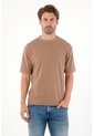 Tennis Camiseta Relaxed Con Textura Piqué En Algodón Camel Para Hombre de Tennis