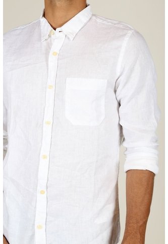 Tennis Camisa Blanca De Lino Para Hombre Tennis