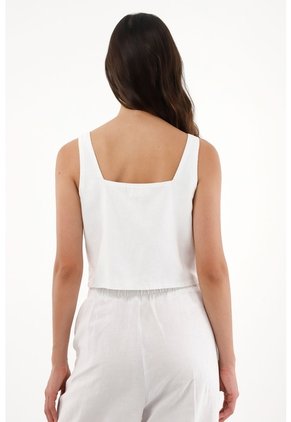 Tennis Chaleco Con Ajuste De Sesgos Blanco Para Mujer