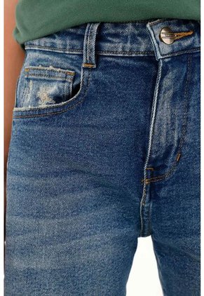 Jean Recto Azul Tiro Medio Para Niño