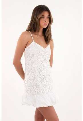 Tennis Vestido Corto Con Ruedo Englobado Crudo Para Mujer