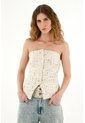 Tennis Chaleco Strapless En Tweed Para Mujer de Tennis