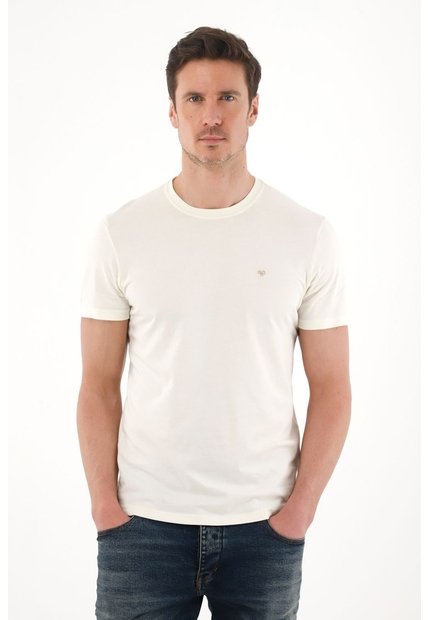 Tennis Camiseta Con Estampado En Espalda Crudo Para Hombre