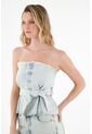Tennis Camisa Strapless En Demin Azul Para Mujer de Tennis