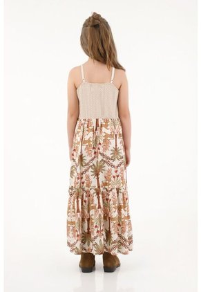 Vestido Largo Estampado Para Niña