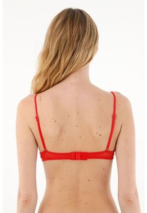 Tennis Top Rojo Con Varilla Semitransparente Para Mujer