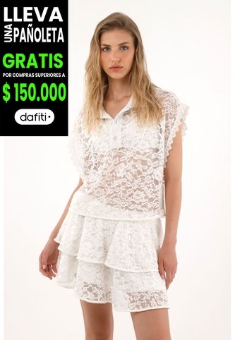 Tennis Camisa En Encaje De Silueta Amplia Para Mujer Tennis