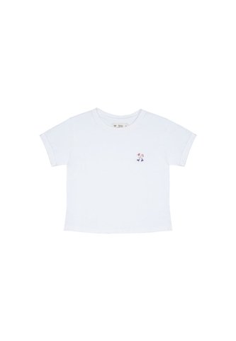 Camiseta Blanca Con Bordado Decorativo Para Niña Tennis