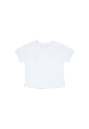 Camiseta Blanca Con Bordado Decorativo Para Niña