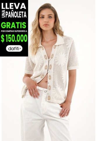Tennis Camisa Crudo Tejida Con Diseño De Flores Para Mujer Tennis