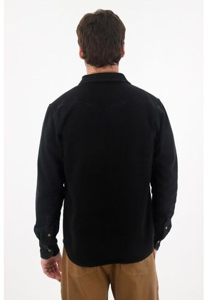 Tennis Camisa En Denim Tono Oscuro Azul Para Hombre