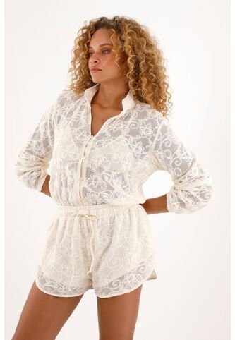 Enterizo Crudo Manga Larga Para Mujer Tennis