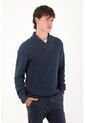 Tennis Buzo Tejido Manga Larga Azul Para Hombre de Tennis