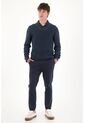 Tennis Buzo Tejido Manga Larga Azul Para Hombre de Tennis