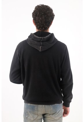 Tennis Buzo Regular Fit Con Efecto Lavado En Algodón Negro Para Hombre