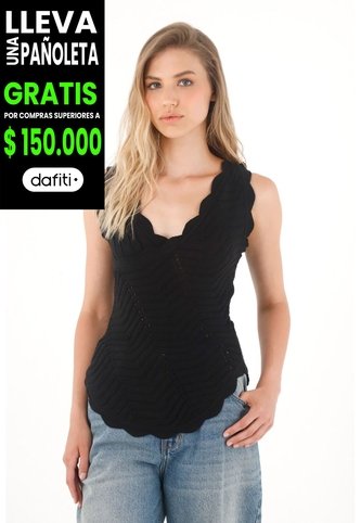 Tennis Camisa Negra Tejida Diseño Cruzado Para Mujer Tennis