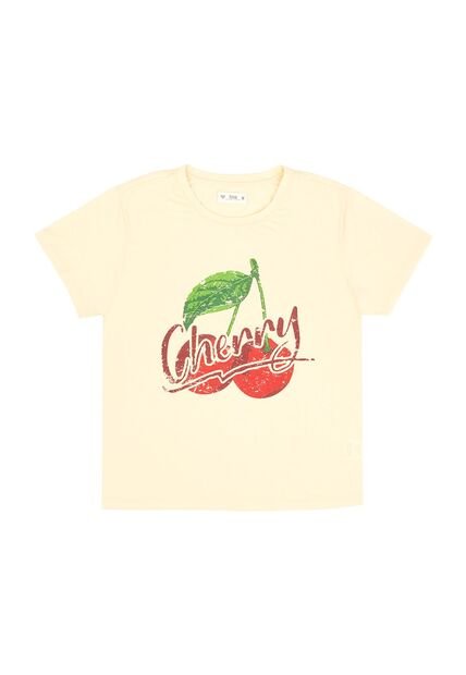 Tennis Camiseta Amarilla Con Estampado De Cereza Para Mujer