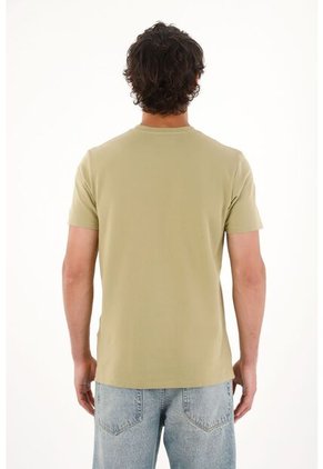 Camiseta En Tela Piqué Verde Para Hombre