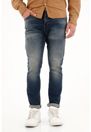 Tennis Jean Skinny De Tiro Medio Azul Para Hombre