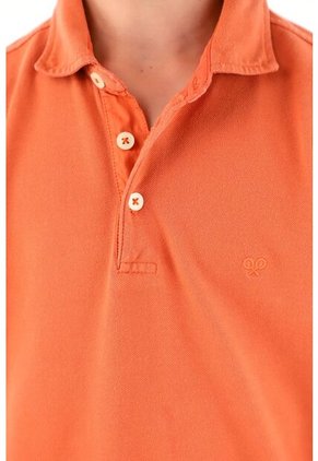 Polo Naranja Manga Corta Para Niño