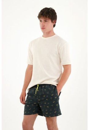 Tennis Pantaloneta Con Estampado De Surfistas Para Hombre