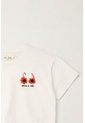 Camiseta Manga Corta Con Mini Print Crudo Para Niña de Tennis