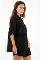 Tennis Camisa Manga Corta Negra Para Mujer de Tennis