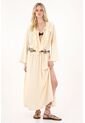 Vestido Largo Con Escote En V Amarillo Para Mujer de Tennis