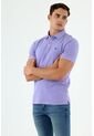 Camiseta Polo Lila Con Bordado Para Hombre de Tennis