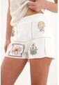 Tennis Bermuda Tradicional Corta Con Estampados Localizados Para Mujer de Tennis
