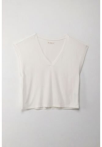 Tennis Camiseta Manga Sisa Crudo Con Acabado Liso Para Mujer De Silueta Ajustada Tennis