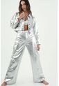 Tennis Pantalón Oversize Plateado Para Mujer de Tennis
