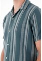 Tennis Camisa Tipo Bowling A Rayas De Ajuste Cómodo Para Hombre De Silueta Ajustada de Tennis