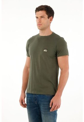 Tennis Camiseta Regular Fit Verde Con Mini Print Para Hombre