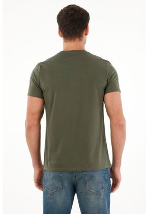 Tennis Camiseta Regular Fit Verde Con Mini Print Para Hombre