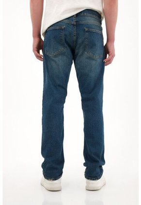 Tennis Jean Recto Tiro Medio Con Arrugas 3D Para Hombre