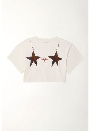 Camiseta Boxy Fit Estampada Crudo Para Mujer