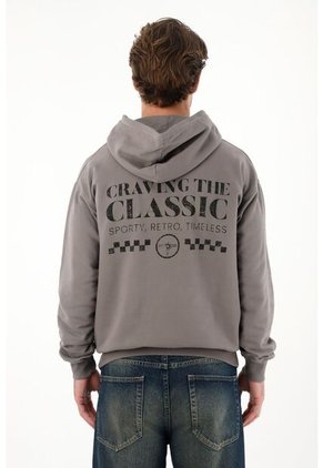 Tennis Buzo Con Capucha Gris Para Hombre