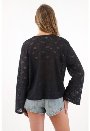 Tennis Camisa En Encaje Con Boleros Negra Para Mujer