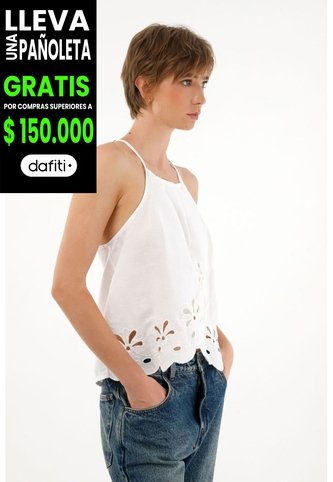 Tennis Camisa Cuello Halter Blanca Para Mujer Tennis