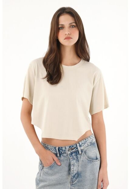 Tennis Camiseta Amplia Con Cortes Laterales Gris Para Mujer