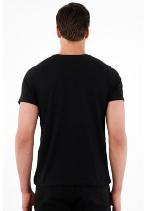 Tennis Camiseta Negra Cuello En V Para Hombre